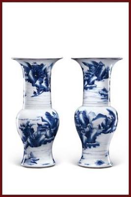 青花山水人物圖花觚的鑒定、交易與市場走勢